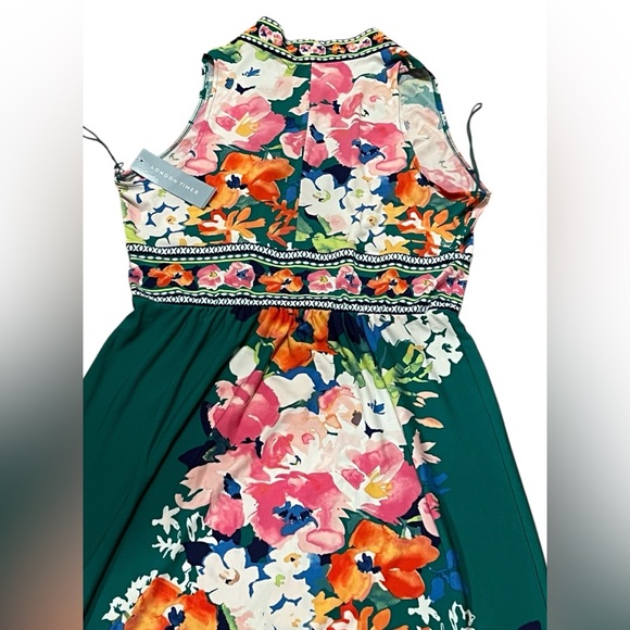 London Times Sleeveless V-Neck Maxi Pull On Dress! NWT 🔥 SIZE 16 - Picture 14 of 15